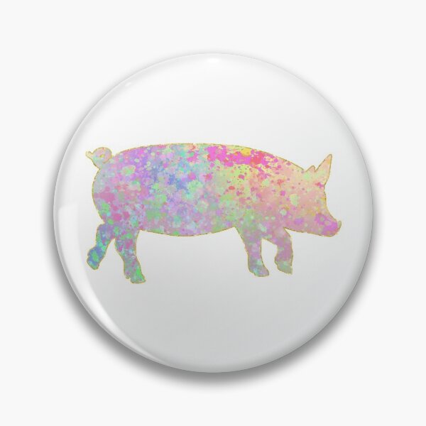 Item preview, Pastel Rainbow Splatter Gold Lined Pig designed and sold by Lori P.