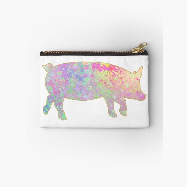 Item preview, Pastel Rainbow Splatter Gold Lined Pig designed and sold by Lori P.