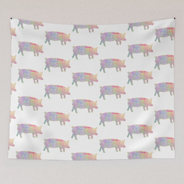 Item preview, Pastel Rainbow Splatter Gold Lined Pig designed and sold by Lori P.