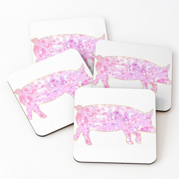 Item preview, Pink Splatter Gold Lined Pig designed and sold by Lori P.
