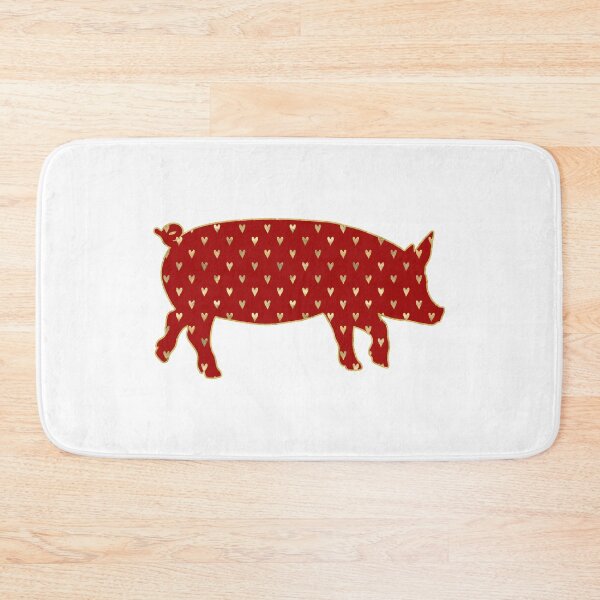 Item preview, Hearts Red and Gold Lined Pig designed and sold by Lori P.