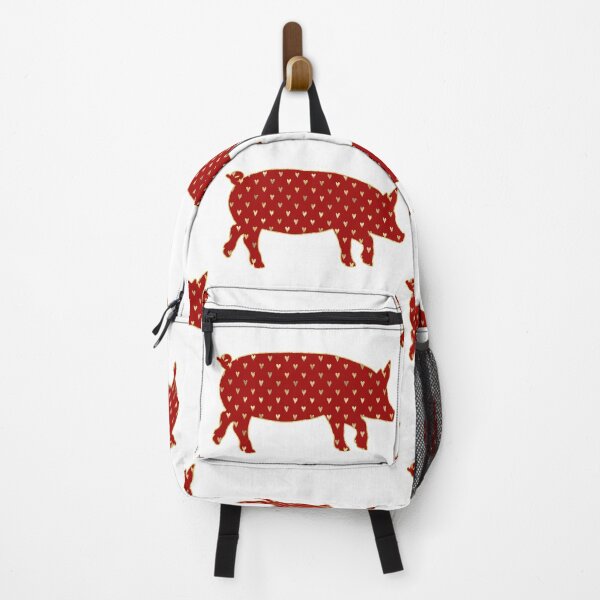Item preview, Hearts Red and Gold Lined Pig designed and sold by Lori P.