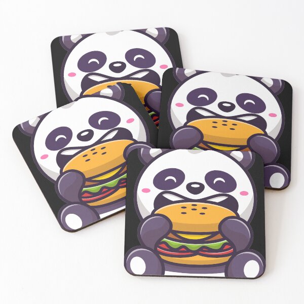 Item preview, Cute panda eating burger sandwich designed and sold by Ahmed Asker.
