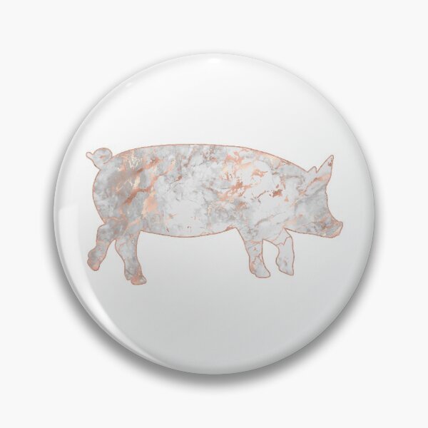 Item preview, Grey Marble Pink Gold Lined Pig designed and sold by Lori P.