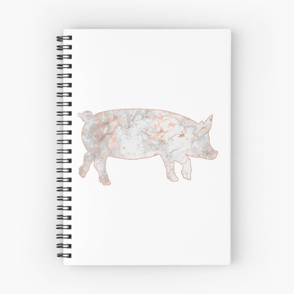 Item preview, Grey Marble Pink Gold Lined Pig designed and sold by Lori P.
