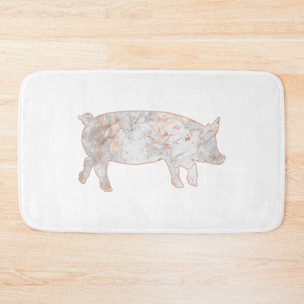 Item preview, Grey Marble Pink Gold Lined Pig designed and sold by Lori P.