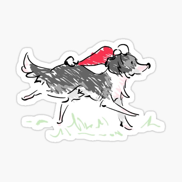 Christmas Collie Sticker