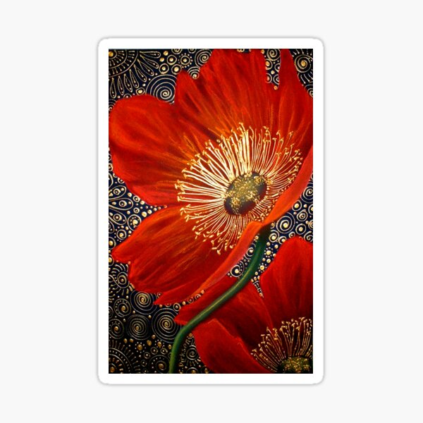 Red Velvet Poppies Sticker