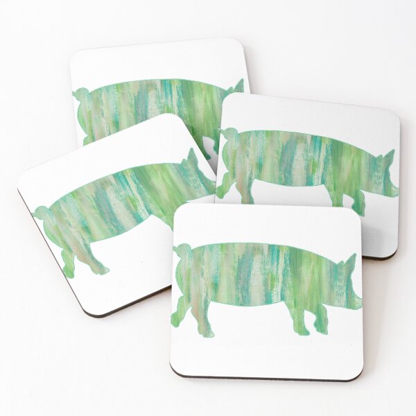 Item preview, Green Paint Swipes Pig designed and sold by Lori P.