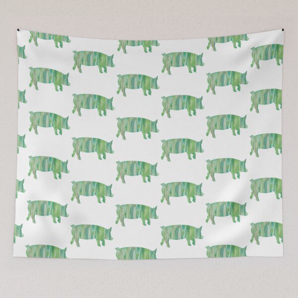 Item preview, Green Paint Swipes Pig designed and sold by Lori P.
