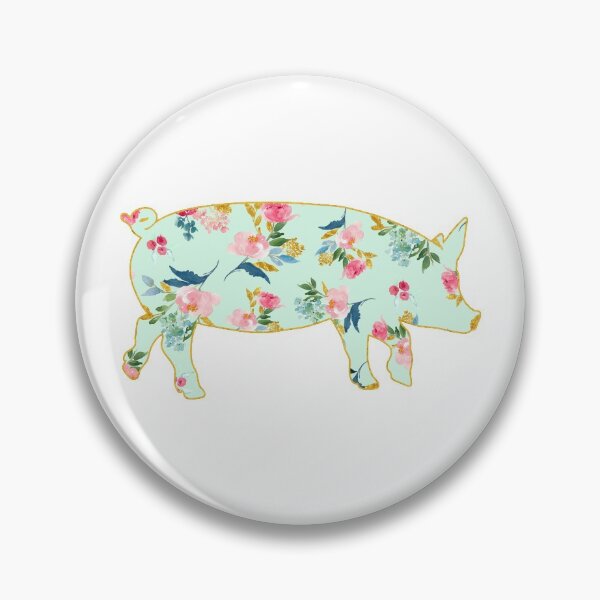 Item preview, Floral Gold Lined Pig designed and sold by Lori P.