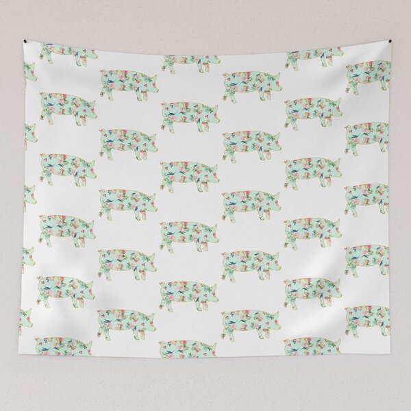 Item preview, Floral Gold Lined Pig designed and sold by Lori P.