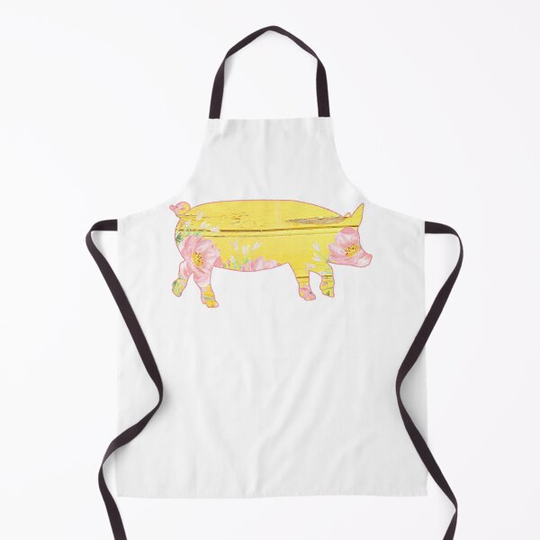 Item preview, Yellow Wooden Floral Pink Lined Pig designed and sold by Lori P.