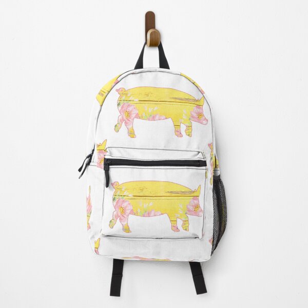 Item preview, Yellow Wooden Floral Pink Lined Pig designed and sold by Lori P.