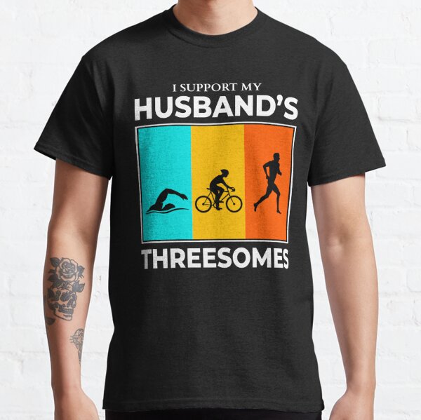 Swim Bike Run Triathlon Triathlete Husband Wife  Classic T-Shirt