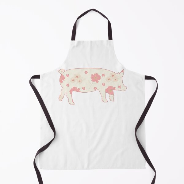 Item preview, Cream Floral Pink Lined Pig designed and sold by Lori P.