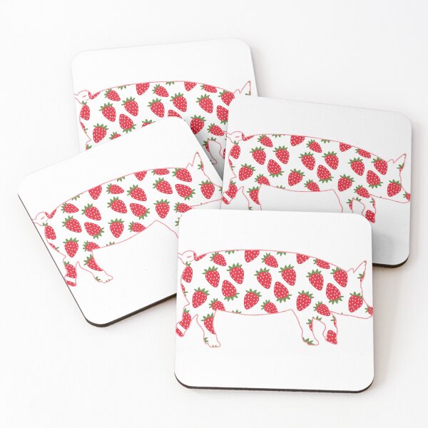 Item preview, Red Strawberry Pink Lined Pig designed and sold by Lori P.