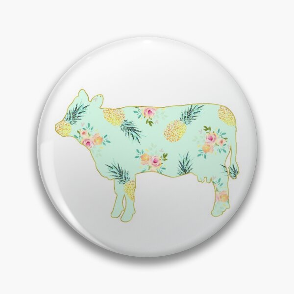 Item preview, Green Pineapple Floral Cow designed and sold by Lori P.