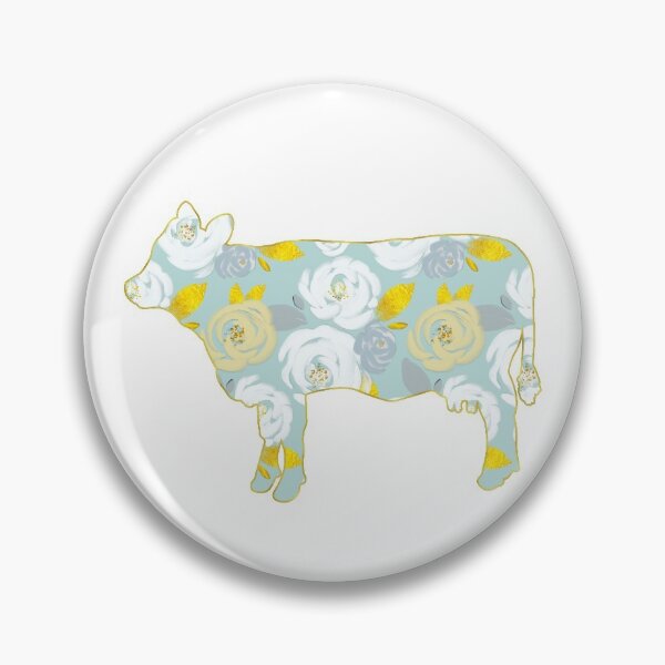 Item preview, Blue and White Floral Cow designed and sold by Lori P.