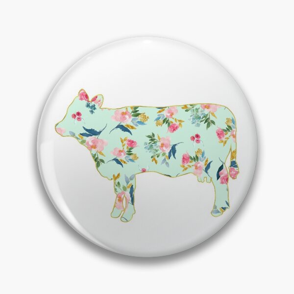 Item preview, Green and Pink Floral Cow designed and sold by Lori P.