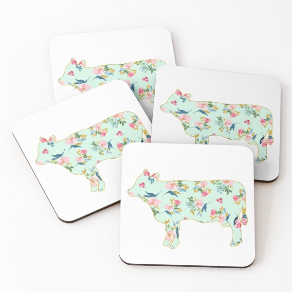 Item preview, Green and Pink Floral Cow designed and sold by Lori P.