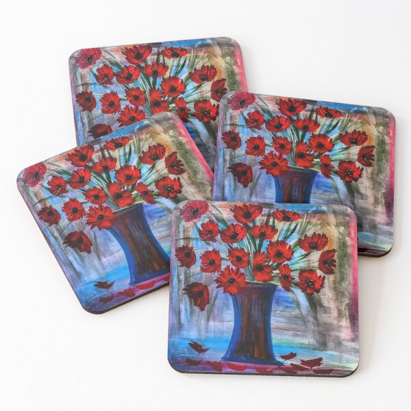Item preview, poppies in a fun setting  designed and sold by kkartwork.