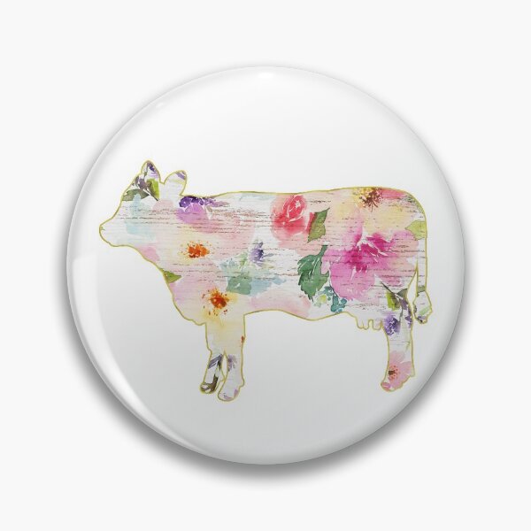 Item preview, White and Pink Floral Cow designed and sold by Lori P.