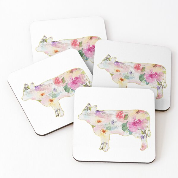 Item preview, White and Pink Floral Cow designed and sold by Lori P.