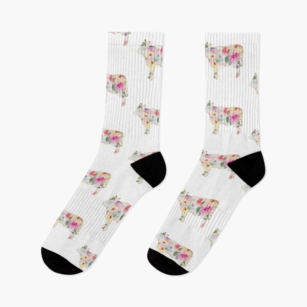 Item preview, White and Pink Floral Cow designed and sold by Lori P.