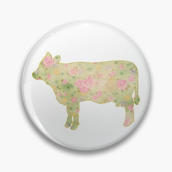 Item preview, Green Faded Cloth Pink Floral Cow designed and sold by Lori P.
