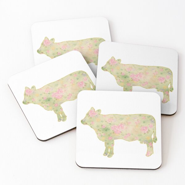 Item preview, Green Faded Cloth Pink Floral Cow designed and sold by Lori P.