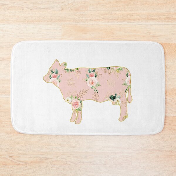 Item preview, Pink Floral Gold Lined Cow designed and sold by Lori P.