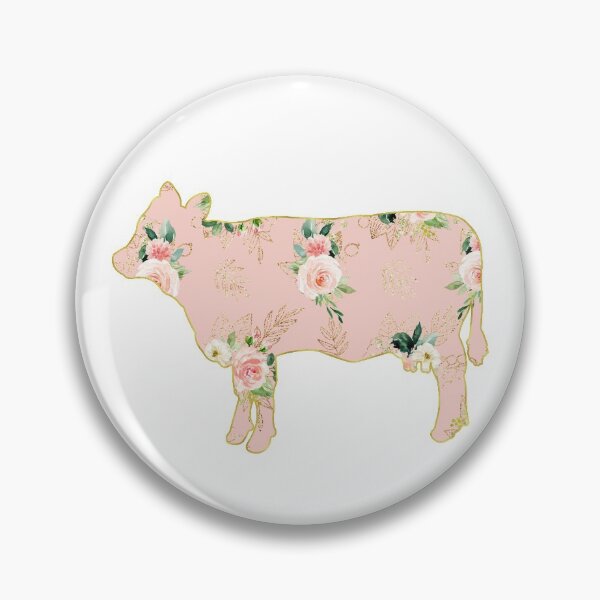 Item preview, Pink Floral Gold Lined Cow designed and sold by Lori P.