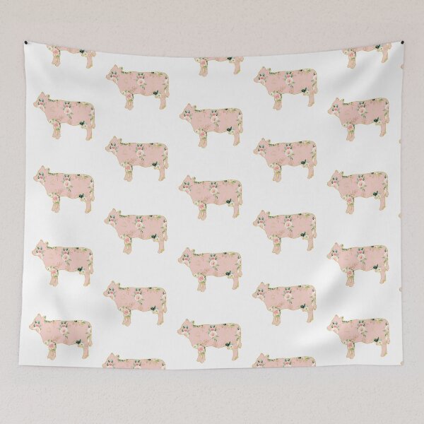 Item preview, Pink Floral Gold Lined Cow designed and sold by Lori P.