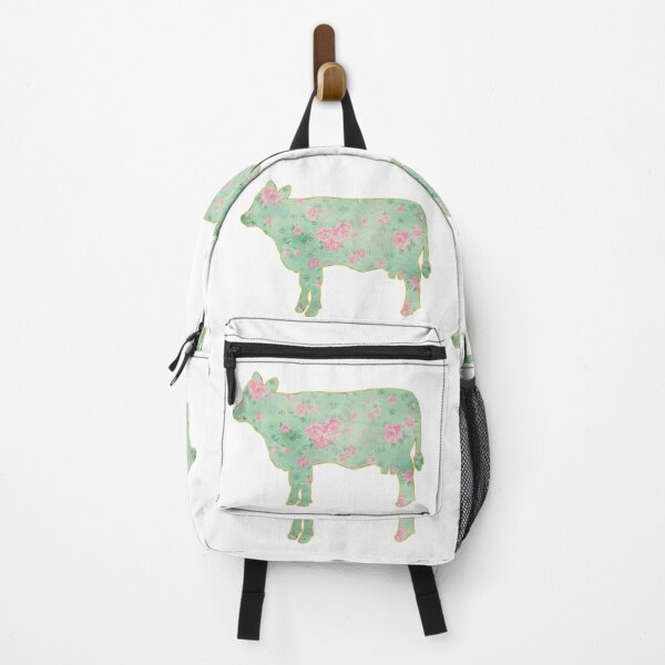 Item preview, Green Pink Floral Gold Lined Cow designed and sold by Lori P.
