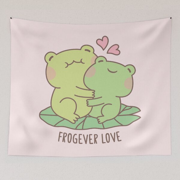Item preview, Cute Frogs Couple Forever Frogever Love Pun designed and sold by rustydoodle.