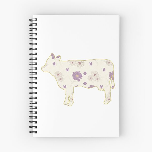 Item preview, Cream and Purple Floral Gold Lined Cow designed and sold by Lori P.