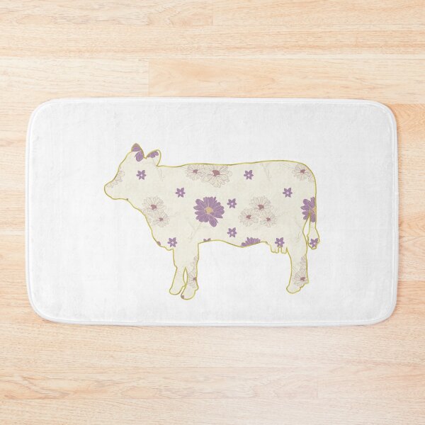 Item preview, Cream and Purple Floral Gold Lined Cow designed and sold by Lori P.