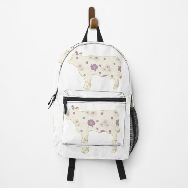 Item preview, Cream and Purple Floral Gold Lined Cow designed and sold by Lori P.