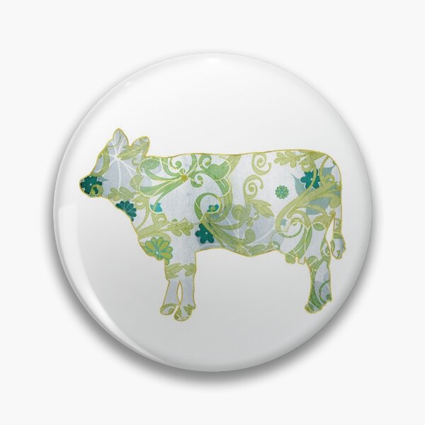 Item preview, Green Floral Gold Lined Cow designed and sold by Lori P.