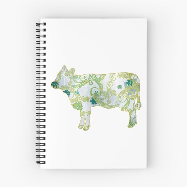 Item preview, Green Floral Gold Lined Cow designed and sold by Lori P.