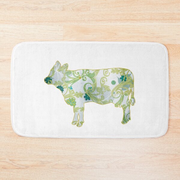 Item preview, Green Floral Gold Lined Cow designed and sold by Lori P.
