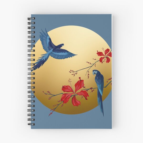 Item preview, Blue Parrots on Gold and Blue   designed and sold by Bluematerials.