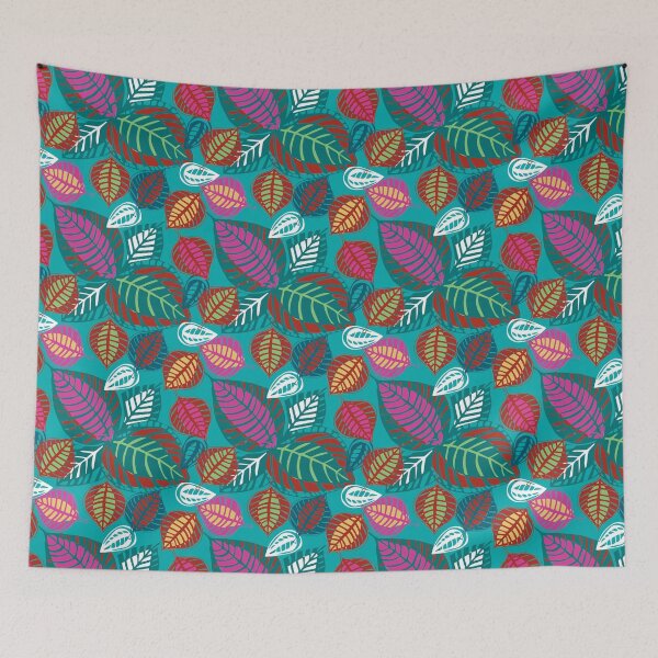 Item preview, "Leafy Passion" floral design in hot colours designed and sold by Sarah Hearfield.