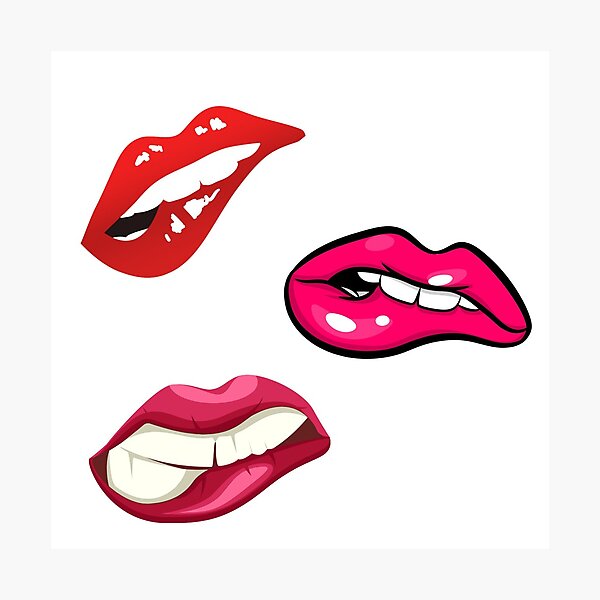 Sexy Lips SVG Vector Biting Lip Clip Art