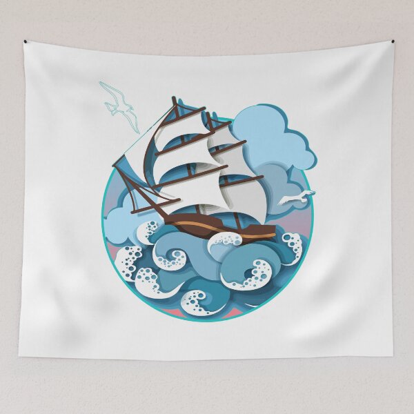 Item preview, Sailboat and raging sea designed and sold by kazada.