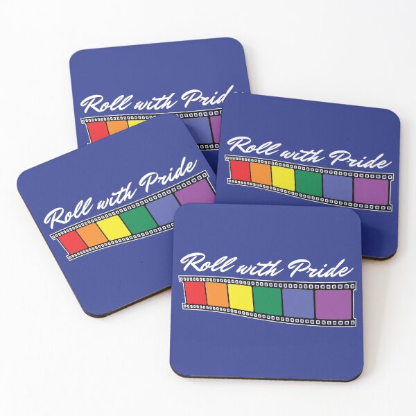 Item preview, Roll with Pride White Outline Film Strip with White Text designed and sold by Mr-FluffyTail.