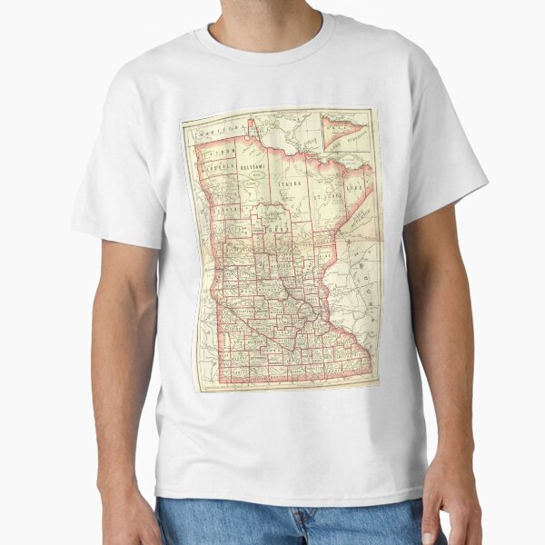 Vista previa del artículo con la obra «Mapa vintage de Minnesota (1893)», diseñado y vendido por BravuraMedia.