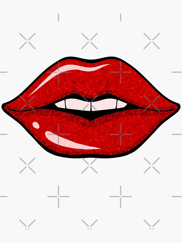 Sexy Red Lips Sticker For Sale By Aredshirt Redbubble