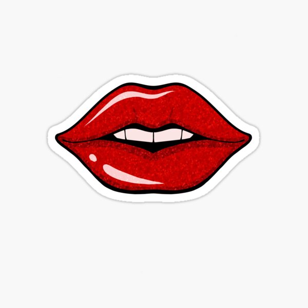 Sexy Red Lips Sticker For Sale By Aredshirt Redbubble